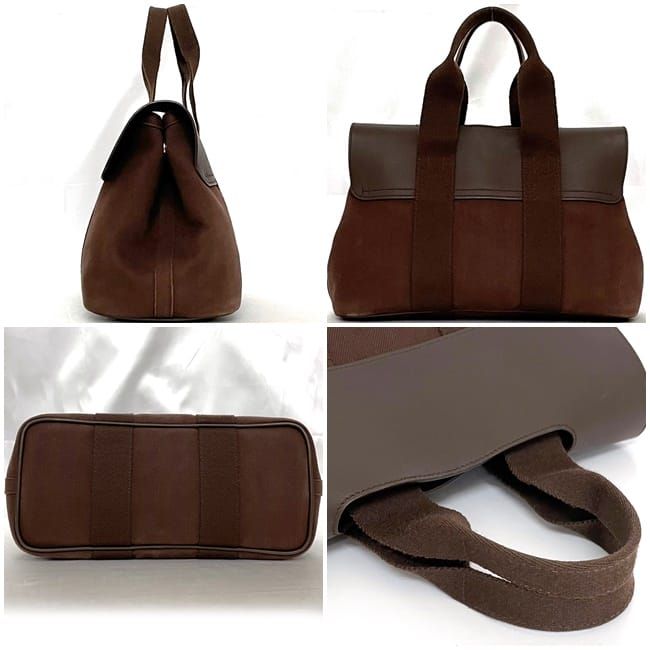 Hermes Handbag Valparaiso PM Brown Canvas — view 3