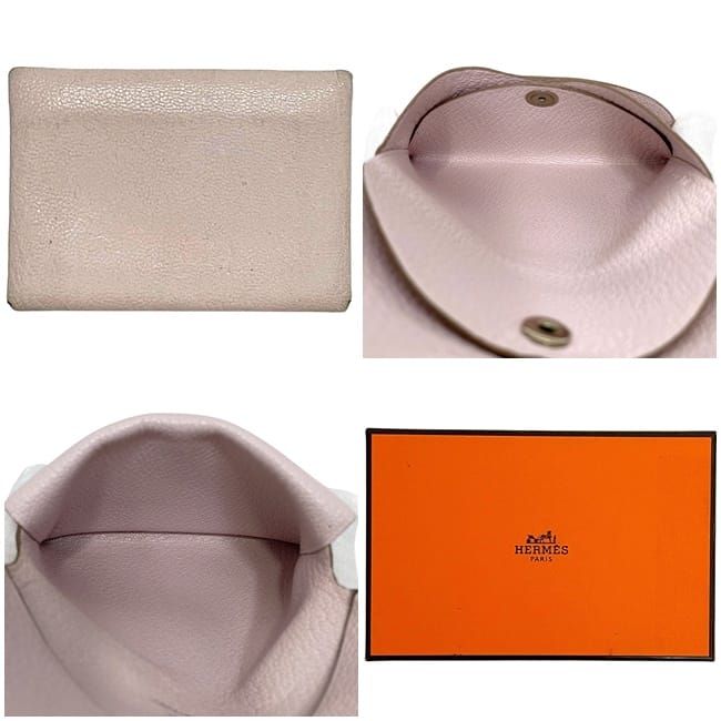 Hermes Bifold Wallet Calvi Duo Pink Mauve le Pere — view 3
