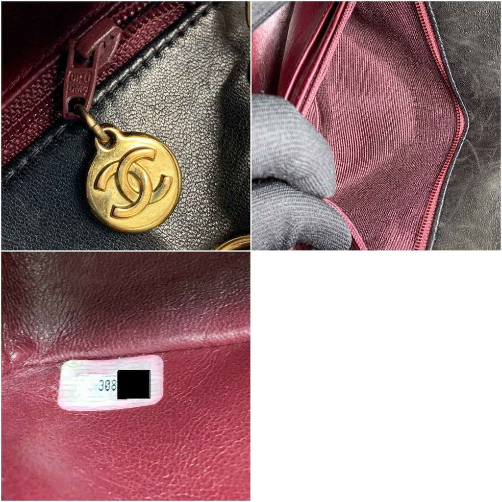 Chanel Quilted Diana Flap Lambskin Chain Shoulder Bag Black — view 9