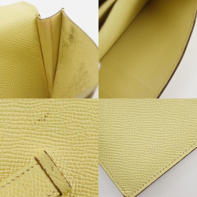 Hermes Bearn Souffle Vaux Epson Yellow R Long Wallet — view 9
