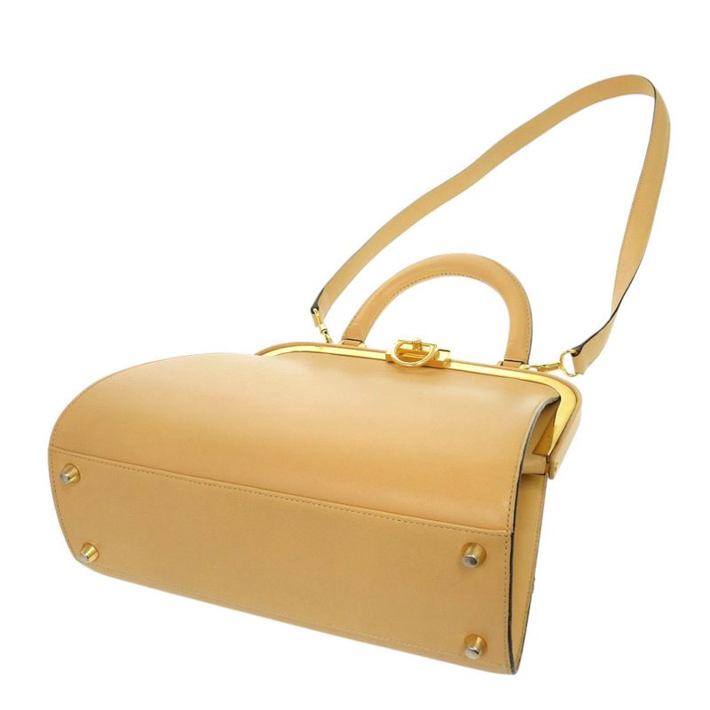 Christian Dior Vintage Leather Beige Gold Hardware Shoulder Bag 0697 — view 7