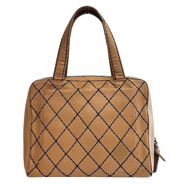 Chanel Wild Stitch Beige Lambskin Mini Boston — view 2
