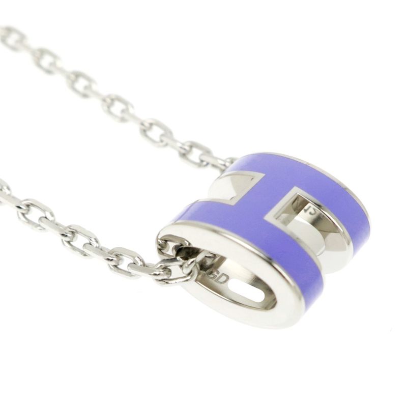 Hermes Necklace Pop Ash Mini Pendant H Lila Silver-color Accessories — view 5