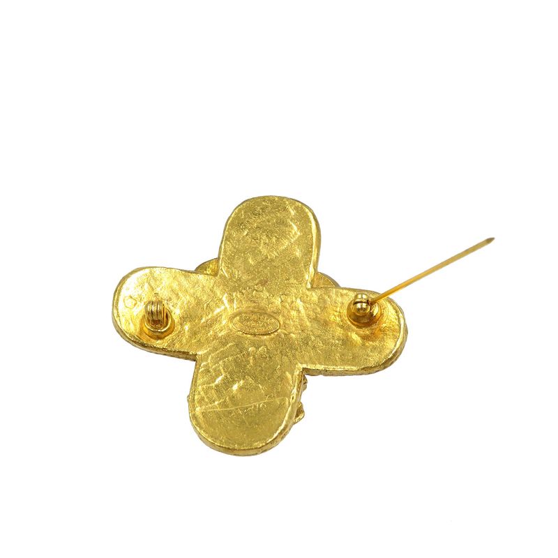 Chanel Triple Coco Mark Vintage 94 a Metal Gold Brooch 0209 — view 3