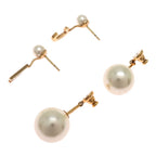 Dior Pearl Letter Charm Gold Earrings — view 4
