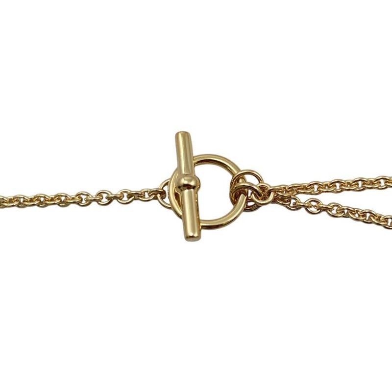 Hermes Necklace Pendant Mini Maillon PM Fed3 Cles Beige Gold Hardware — view 8