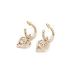 Chanel Earrings Gold Coco Mark Hoop Heart — view 4