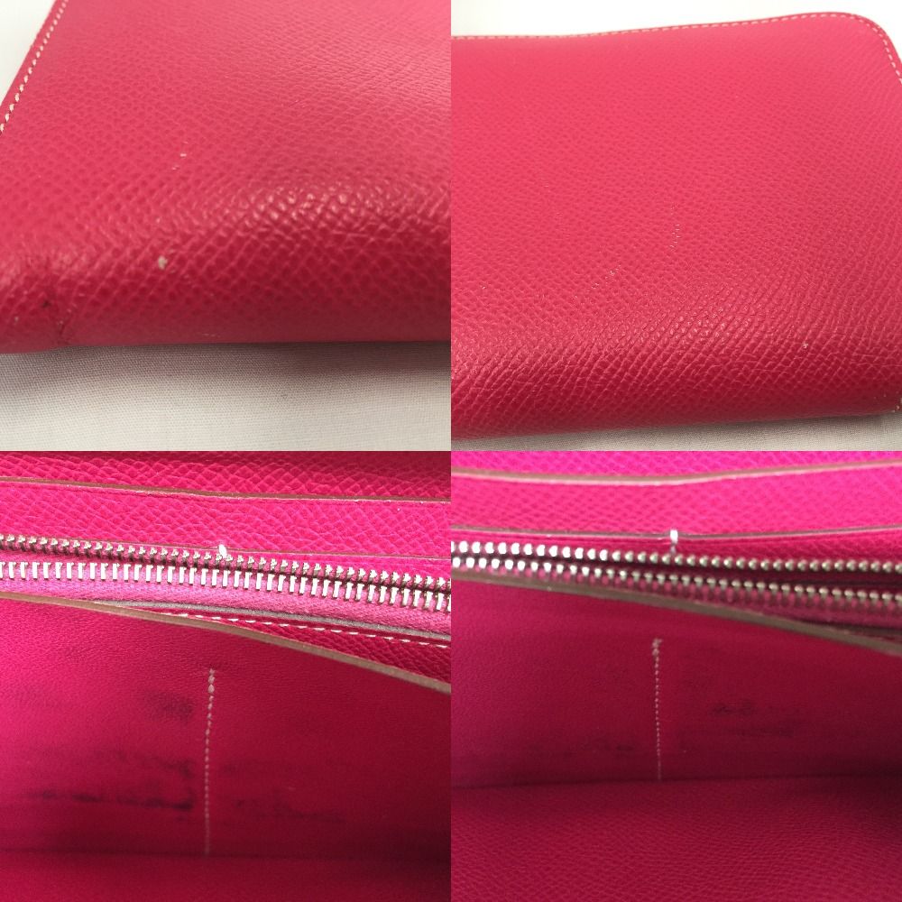 Hermes Azap Classic Leather Long Wallet Pink — view 9