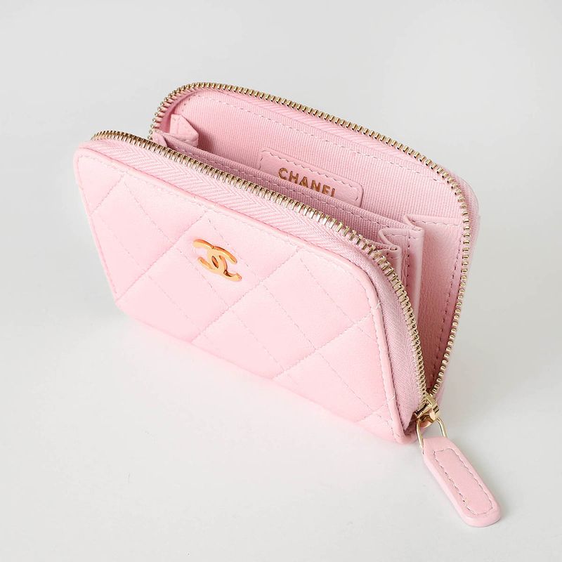 Chanel Coin Case Classic Zip Purse Pink — view 4