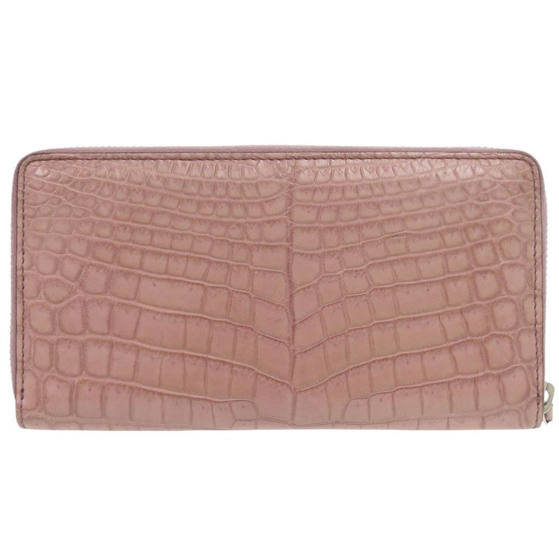 Gucci Round Zipper Matte Croc Purple Long Wallet 1313 — view 3
