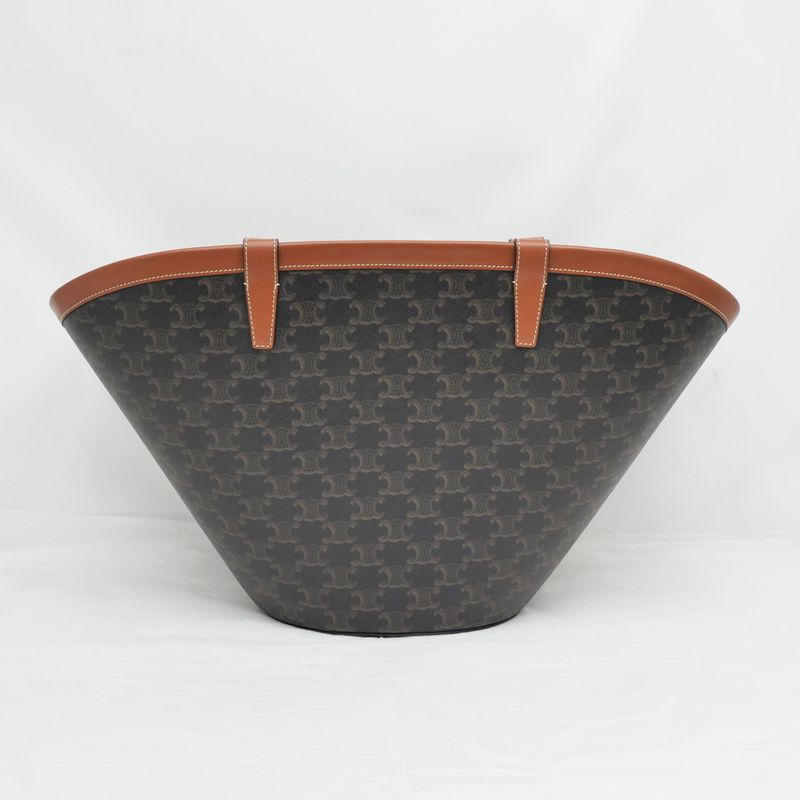 Celine Coufan Brown Triomphe Canvas Tote Bag Multicolor Logo — view 3