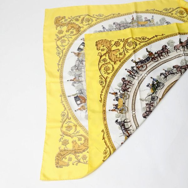 Hermes Carre 90 Scarf Ron Chien Walk To Yellow — view 4