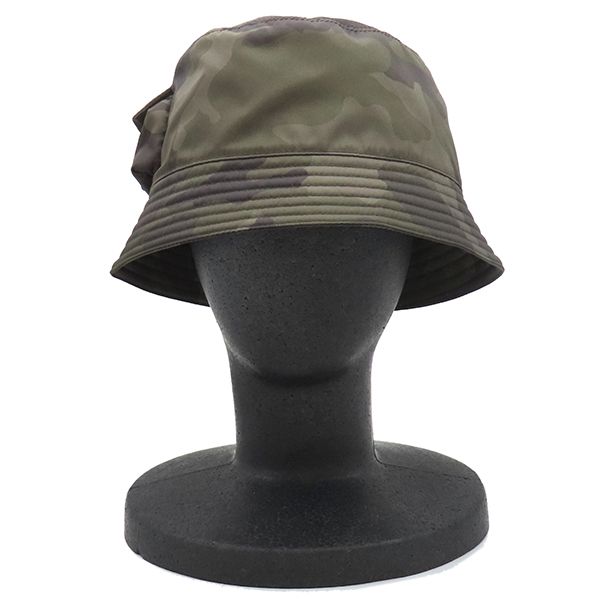 Prada Hat Re-Nylon Pocket Bucket Nylon Camouflage L Triangle — view 6