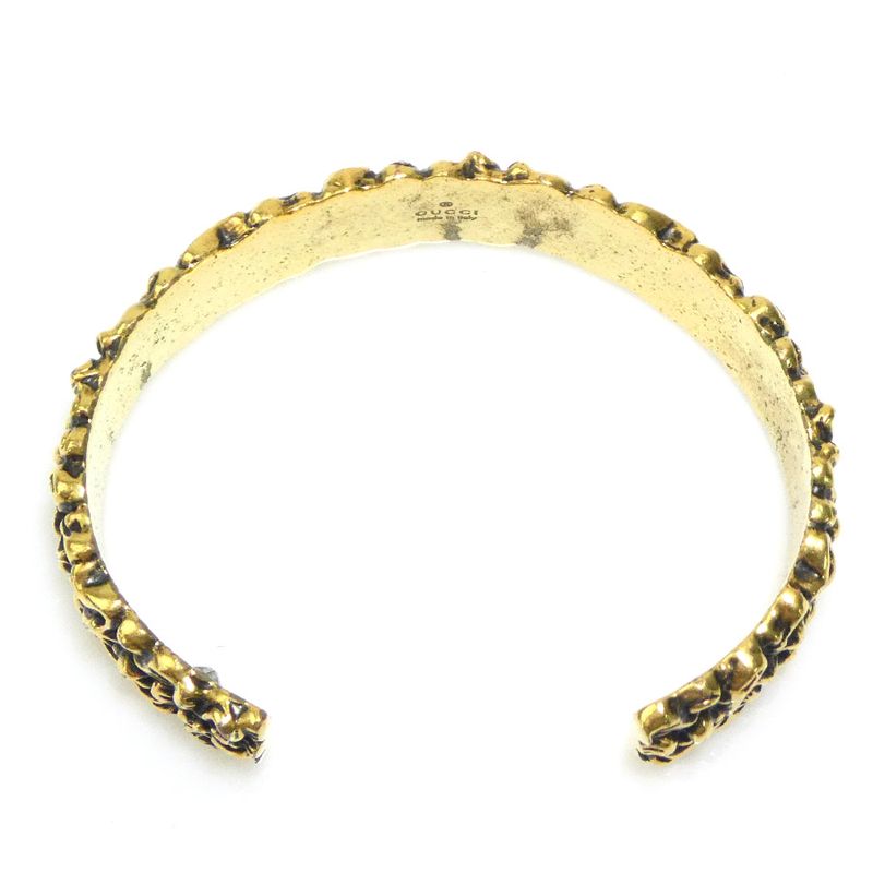Gucci Bamboo Motif Yellow Gold-Tone Bangle — view 6