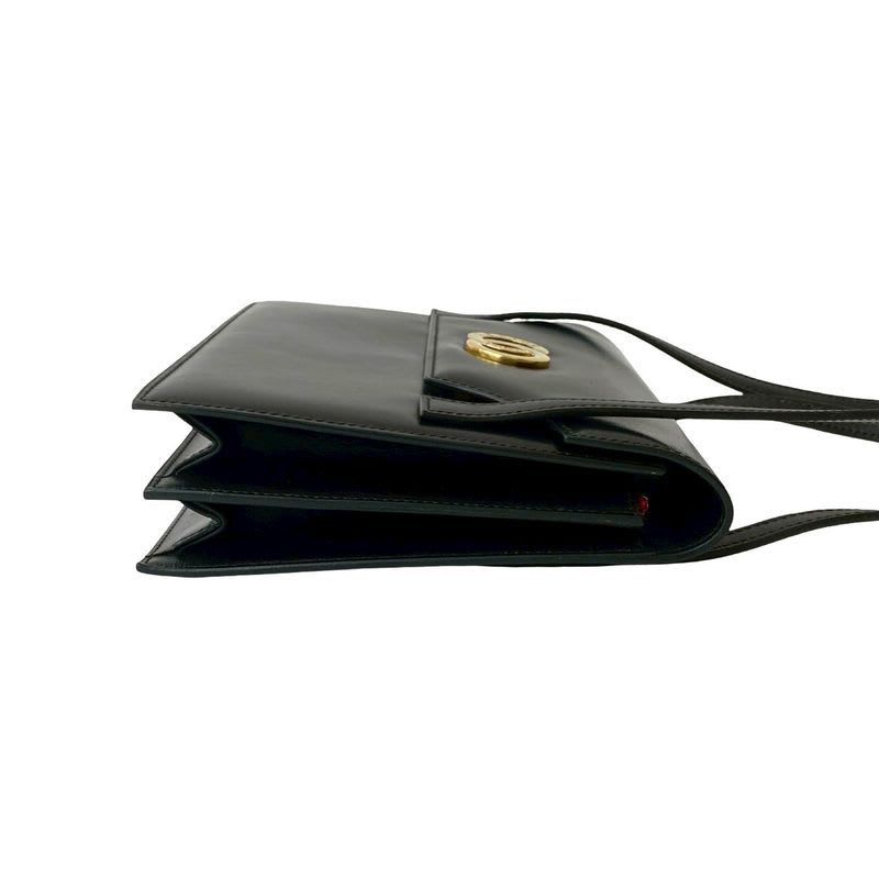 Celine Vintage Circle Logo Hardware Calf Leather Handbag Mini