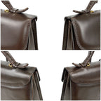 Bottega Veneta Marco Polo 2-Way Top Handle Bag Shoulder Dark Brown Leather — view 5