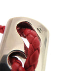 Hermes Silver 925 Leather Hardware Red Bracelet 1125 — view 6