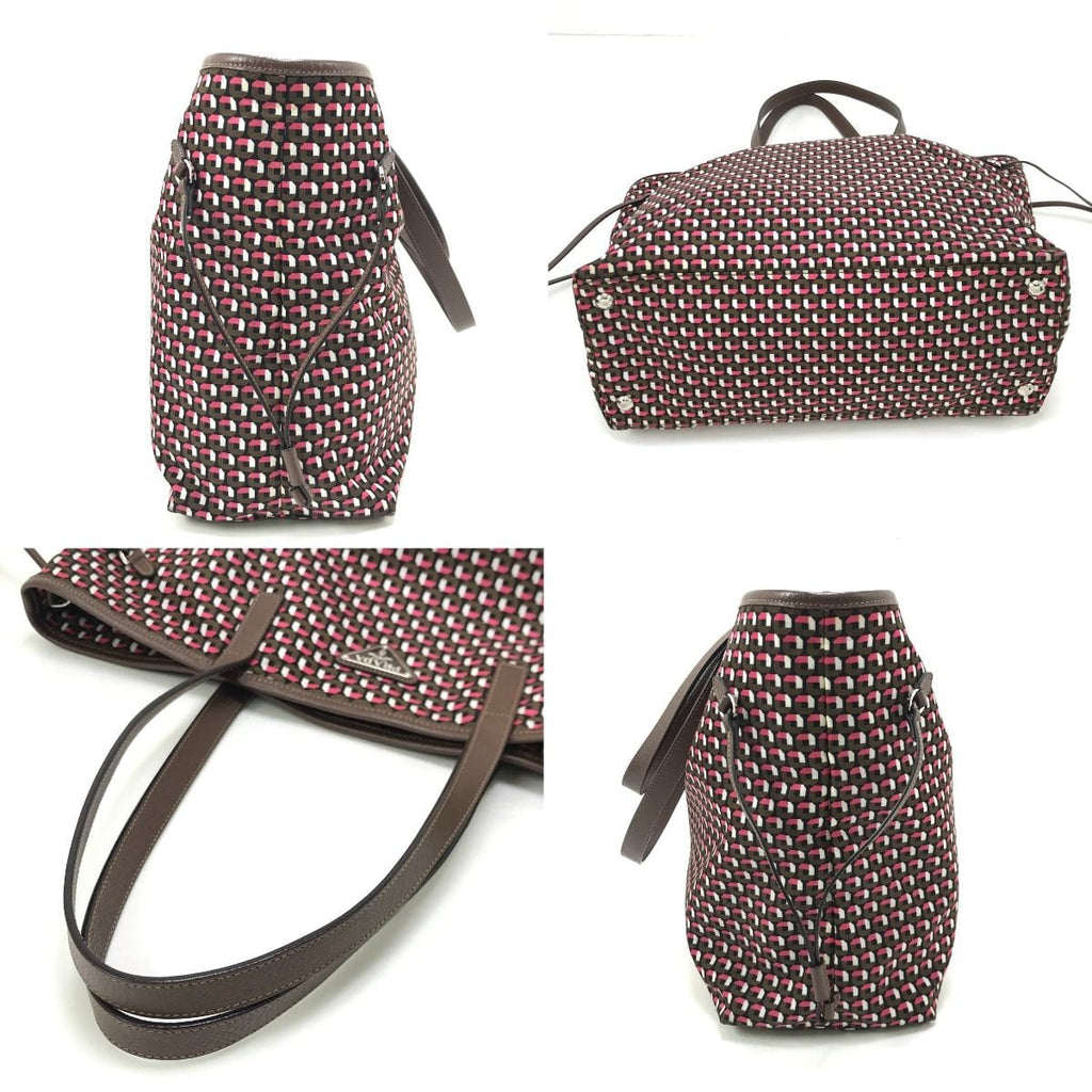 Prada Tote Bag Miss Ing Shoulder Strap Signs of Use Nylon B4001 T Red — view 4