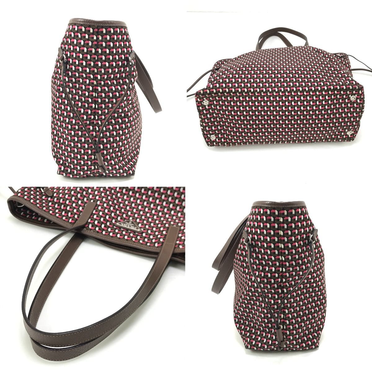 Prada Tote Bag Miss Ing Shoulder Strap Signs of Use Nylon B4001 T Red — view 4