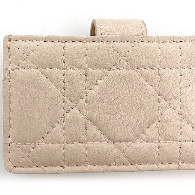 Christian Dior Card Case Beige Lady Cannage — view 8