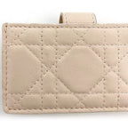 Christian Dior Card Case Beige Lady Cannage — view 8