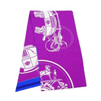 Hermes Maxi Twilly Exlibris Purple Blue Orange Silk Scarf — view 2