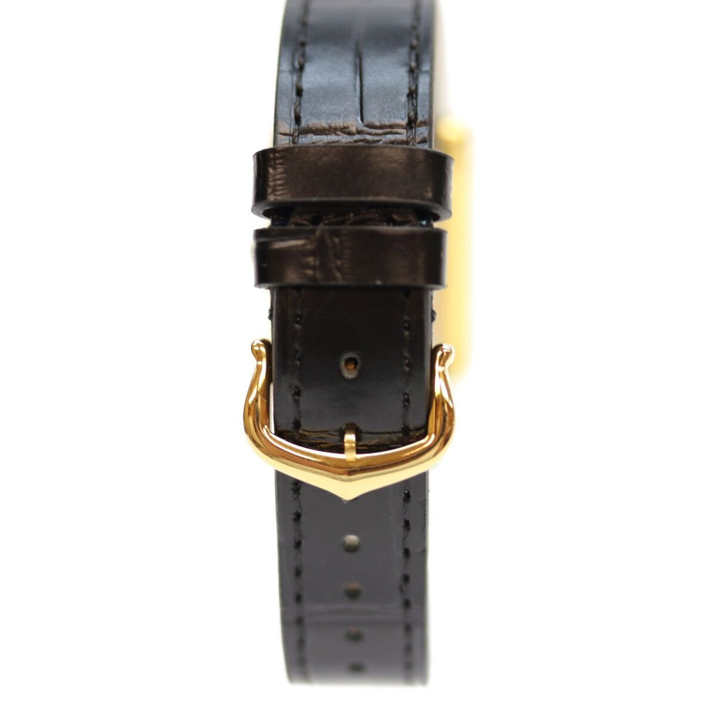 Cartier Watch Vintage Must Tank 76-81 Vermeil SM Roman Ivory Dial Manual Winding Leather — view 3