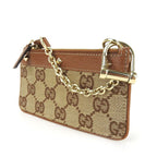 Gucci Coin Case GG Canvas Leather Brown Gold Hardware Everyday Use Small — view 2