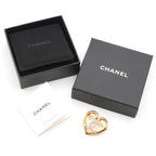 Chanel Brooch Corsage Gold Heart Rhinestone — view 8