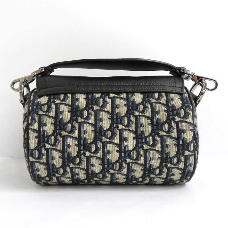 Dior Saddle Lola Mini Bag Oblique 1 yky Black Calfskin — view 3