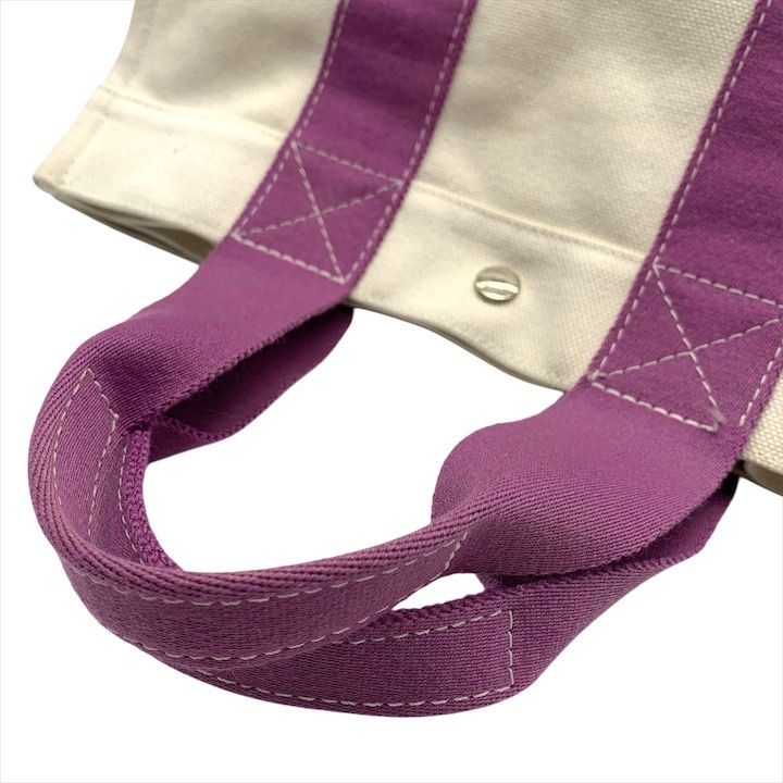 Hermes Bora Canvas Hand Tote White Purple — view 6
