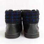 Chanel High Cut Sneakers Chain Double Zip 37 Coco Mark Black Leather — view 3
