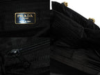 Prada Handbag Triangle Logo Nylon Gold Black — view 8
