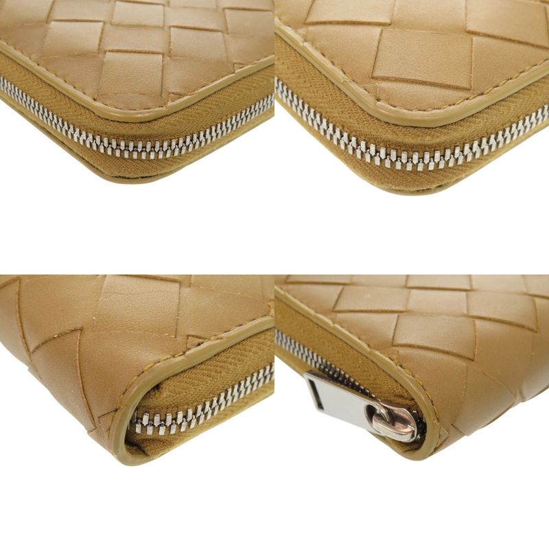 Bottega Veneta Intrecciato Leather Brown Round Zipper Long Wallet 0387 — view 4