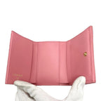 Chanel Trifold Wallet Small Flap Quilted Calfskin Pink — view 7
