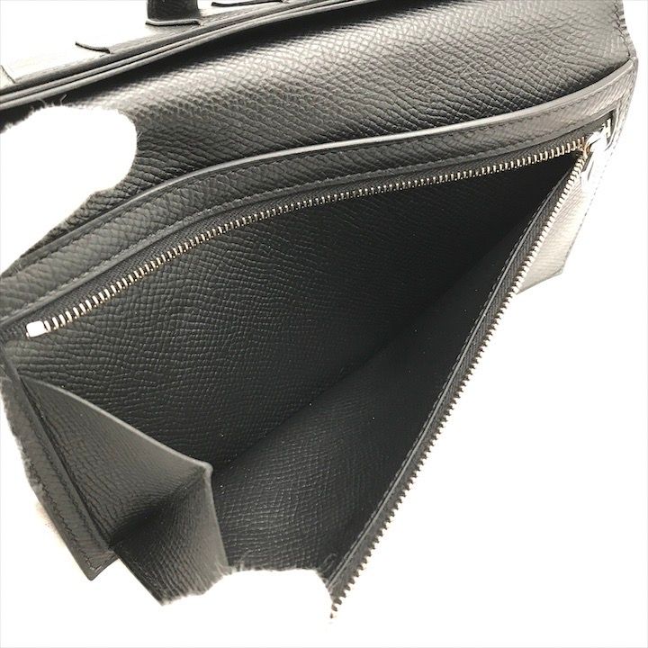 Hermes Bearn Souffle Veau Epsom Monochrome Bifold Wallet Black — view 8