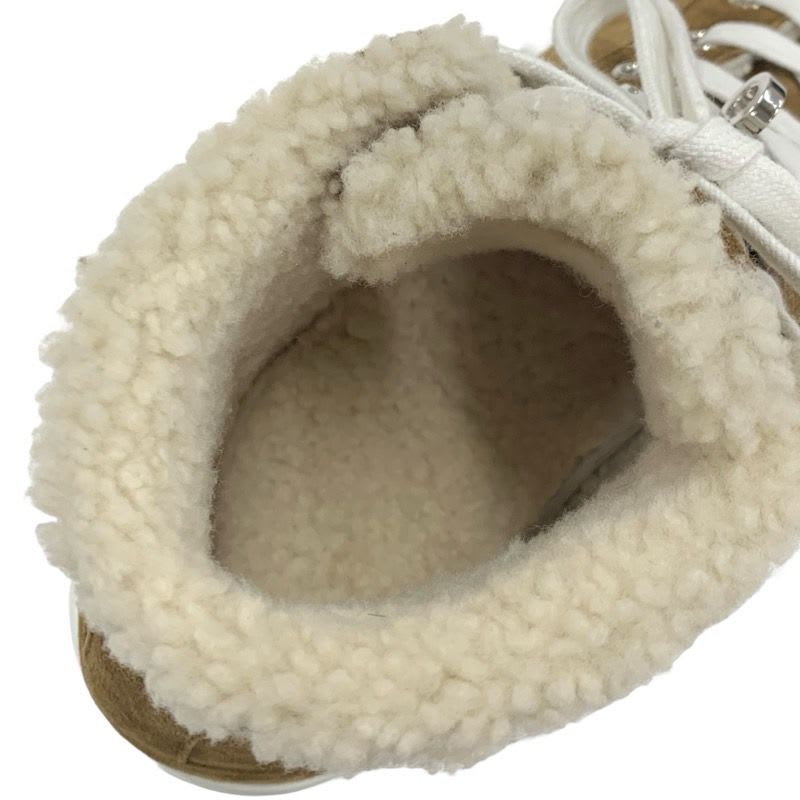 Hermes Daydream Sneakers Shoes Suede Shearling Brown Silver High Cut — view 7