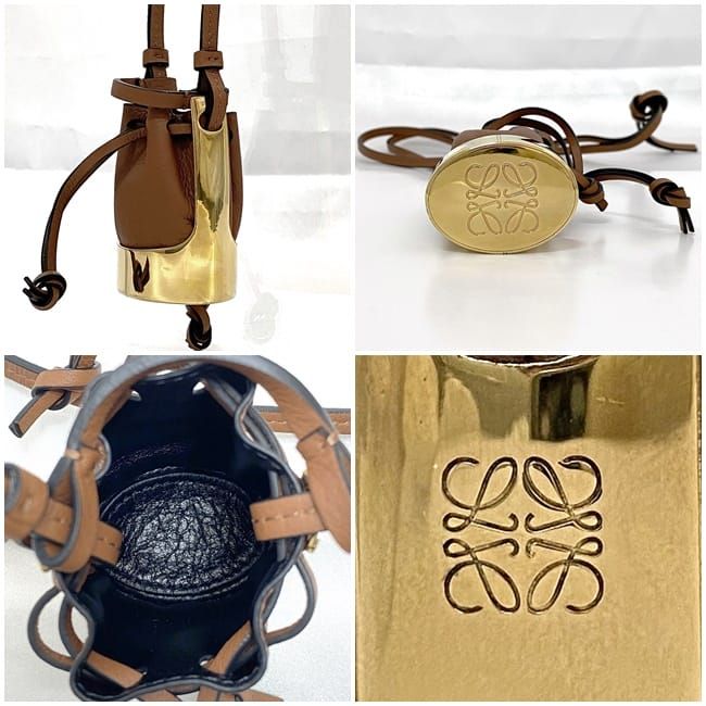 Loewe Necklace Balloon Bag Brown Gold — view 3