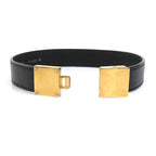 Celine Black Leather Gold-Tone Hardware Choker — view 5