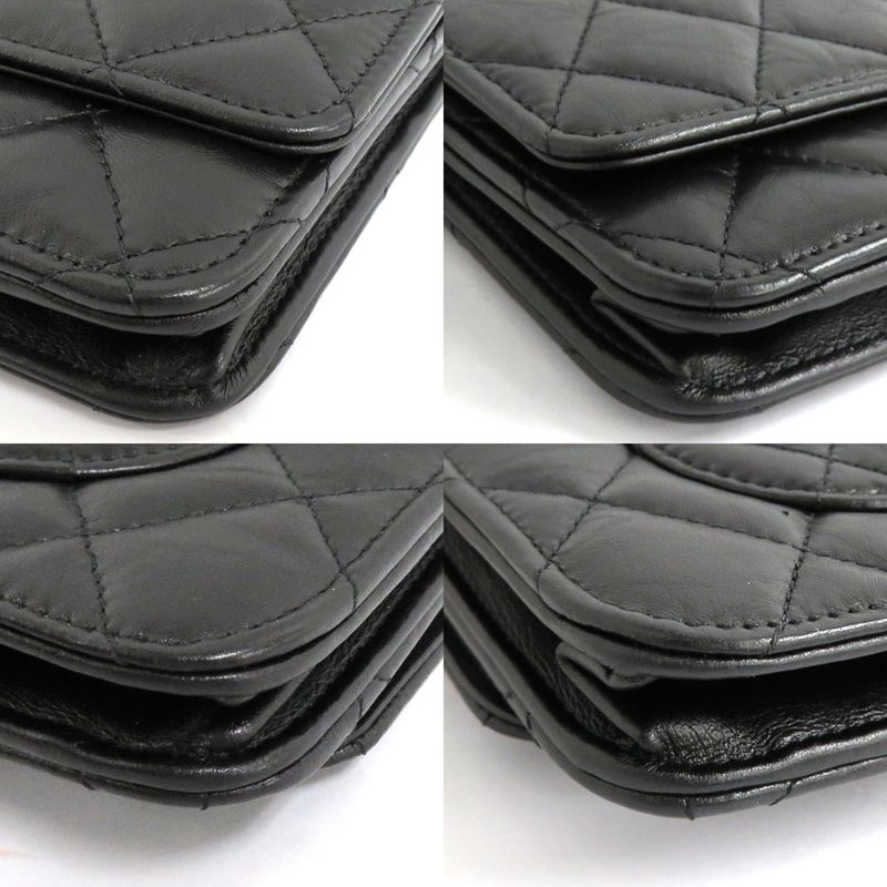 Chanel Quilted 2.55 Chain Wallet Aged Calfskin Antique Gold Hardware — view 7