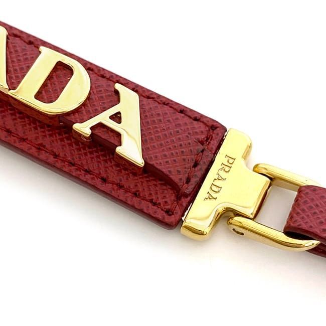 Prada Logo Key Ring Red Saffiano 1 Pp067 Leather — view 8