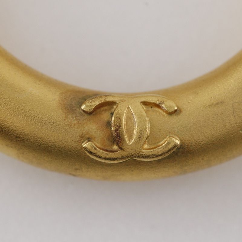 Chanel Hoop Vintage Gold Plated 96 P 22.8 g Earrings — view 7