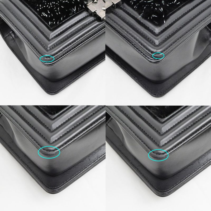 Chanel Chain Shoulder Bag Orirag Rabbit Fur Lamb Black — view 5