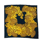 Chanel Tassel Floral Coco Mark Silk Scarf Apparel Accessories Black — view 2