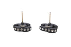 Chanel CC Logo Earrings 02 Rhinestone Black — view 8