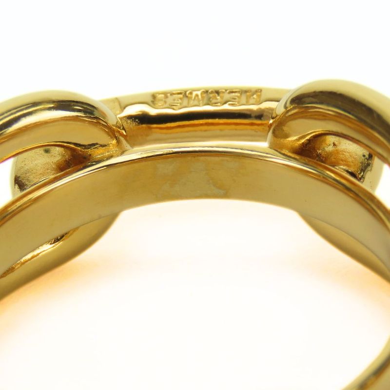Hermes Scarf Ring Chaine D'ancre Metal Gold Plated Accessories — view 5