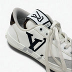 Louis Vuitton Charlie Line Monogram Sneakers Shoes Leather White Gray Black — view 9