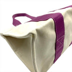 Hermes Bora Canvas Hand Tote White Purple — view 4