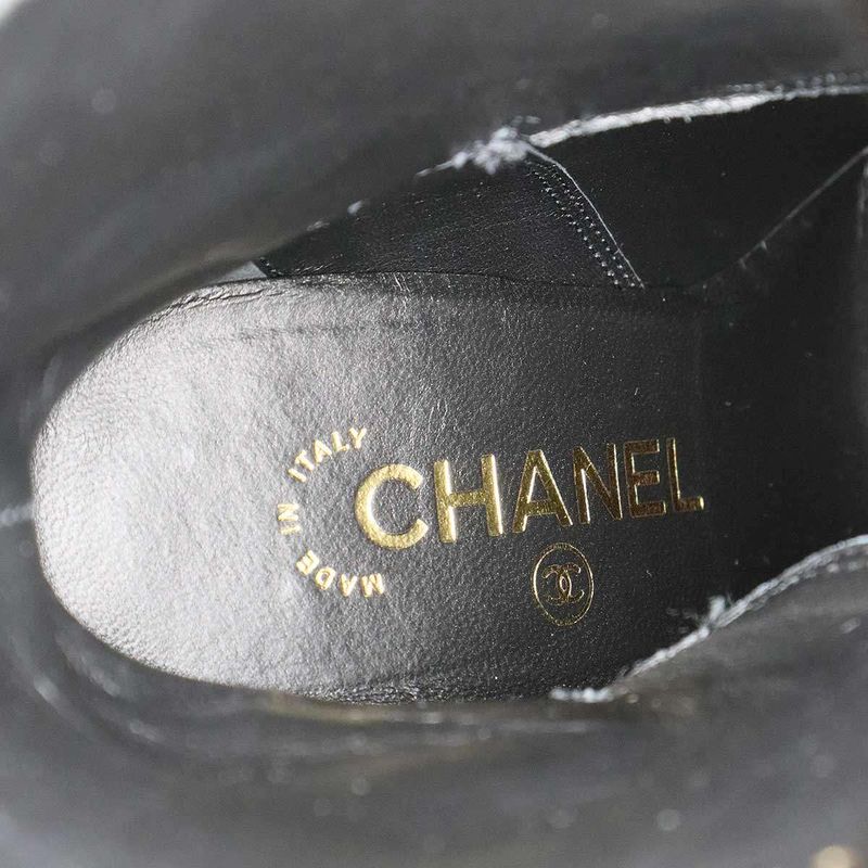 Chanel 22 B Ankle Boots Leather Black 35.5 — view 5