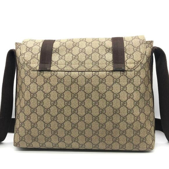 Gucci GG Supreme Web Canvas Sherry Messenger Bag Monogram Flap Tote — view 7